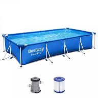 Каркасный бассейн Steel Pro 400х211х81см, 5700л, фил.-насос 1249л/ч, арт.56424 BW