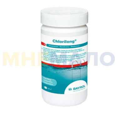 ХЛОРИЛОНГ 200 (ChloriLong 200), 1кг банка, табл.200гр, медленнорастворимый хлор для непрерывной дези