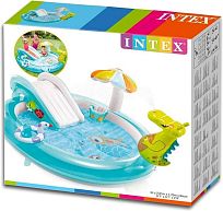 Игровой центр 201х170х84см "Аллигатор" с разбрыз., горкой и игрушками, 160л, до 54кг, от 2 лет, арт.57165