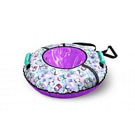 Надувная ватрушка (тюбинг) 85см "С пингвинами" с автокамерой, арт.ТБ2К