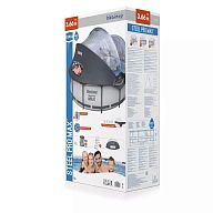 Каркасный бассейн Steel Pro Max 366х100см, 9150л, с навесом, фил.-насос 2006л/ч, лестница, арт.5619N BW