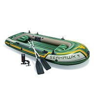 Надувная лодка "Seahawk 4" 351х145х48см, алюм.вёсла 137см, насос 68614, до 480кг, арт.68351