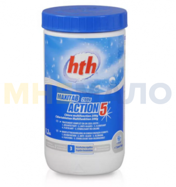 Многофункц. табл.стабилиз. хлора 5 в 1 hth MINITAB ACTION 5 20гр. 1,2 кг (упак. 6шт.)