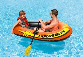 Надувная лодка "Explorer 200" 185х94х41см, вёсла 59623, насос 69613, от 6 лет, до 95кг, арт.58331