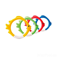 Набор для подводной игры "Кольца - Рыбки" от 6 лет, 4 цвета в наборе, арт.55507