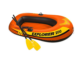 Надувная лодка "Explorer 200" 185х94х41см, вёсла 59623, насос 69613, от 6 лет, до 95кг, арт.58331