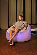 Надувное кресло 97х102x71см "Inflate-A-Chair" с Led подсветкой на батарейках (3хААА), арт.75086 BW