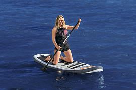 SUP-доска "White Cap" 305x84x12см, насос, весло, лиш, киль, ремнабор, сумка, до 120кг, арт.65342 BW
